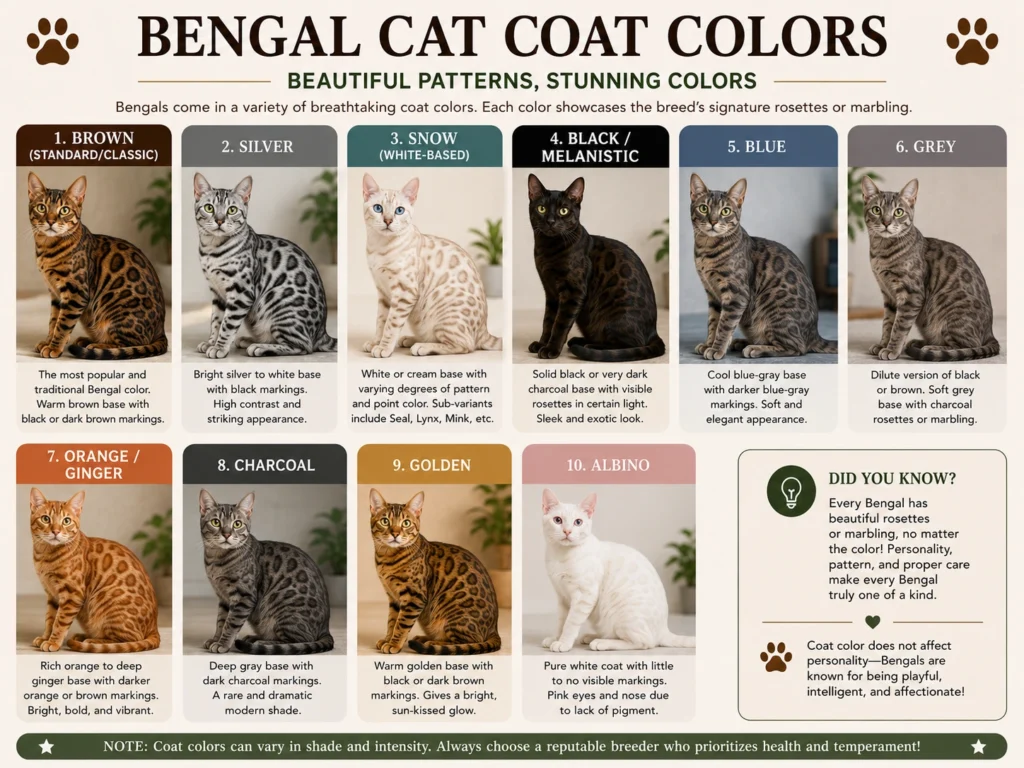 Bengal Cat Coat Colours
