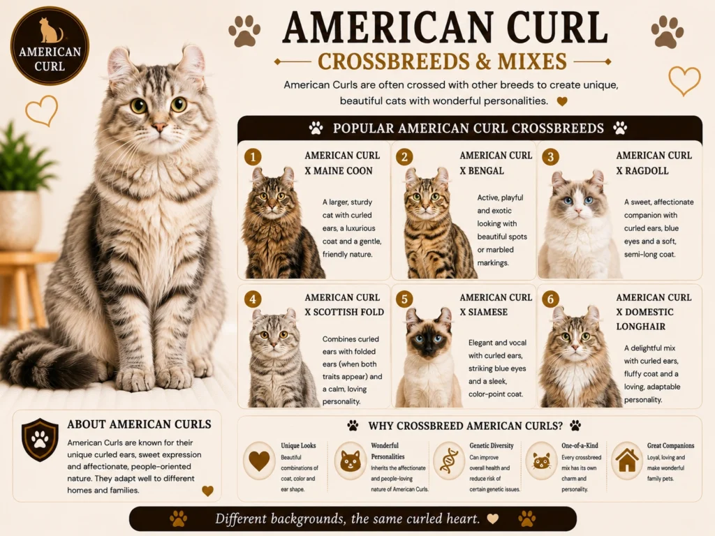 American Curl Crossbreeds and Mixes