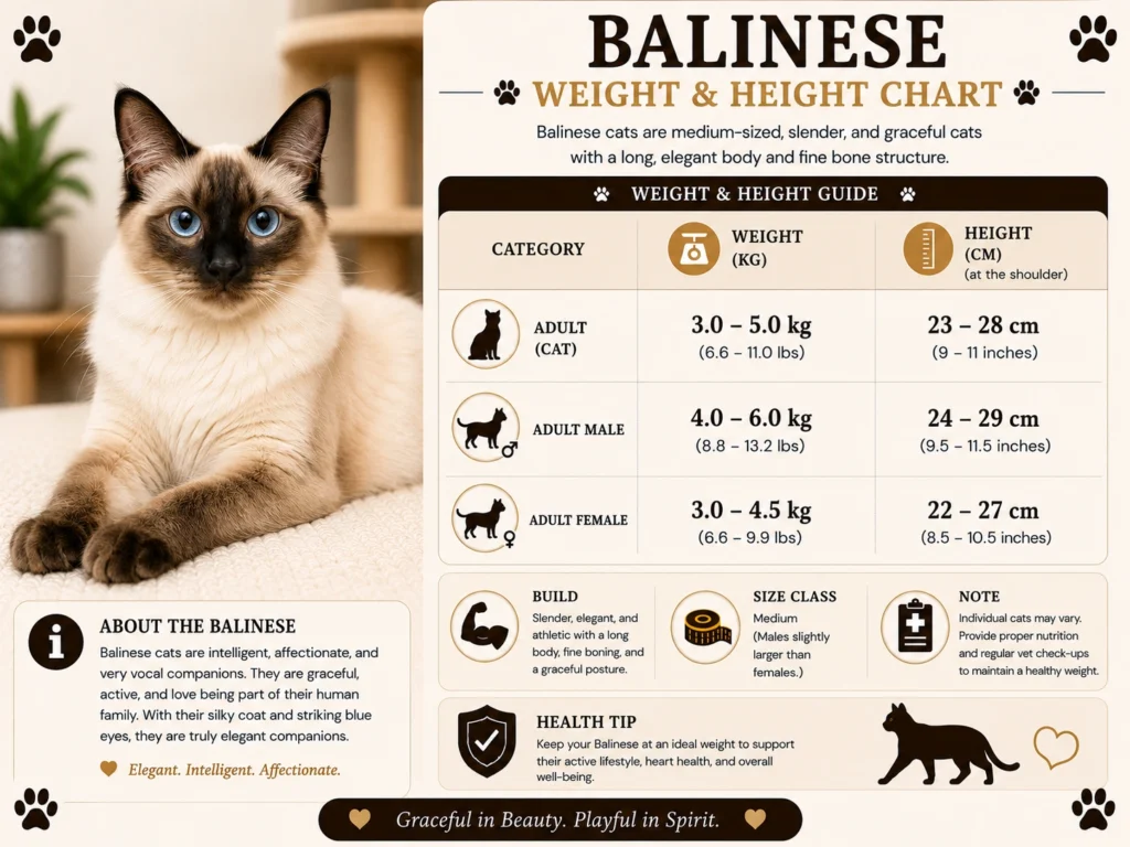 Balinese Cat Size Weight and Height