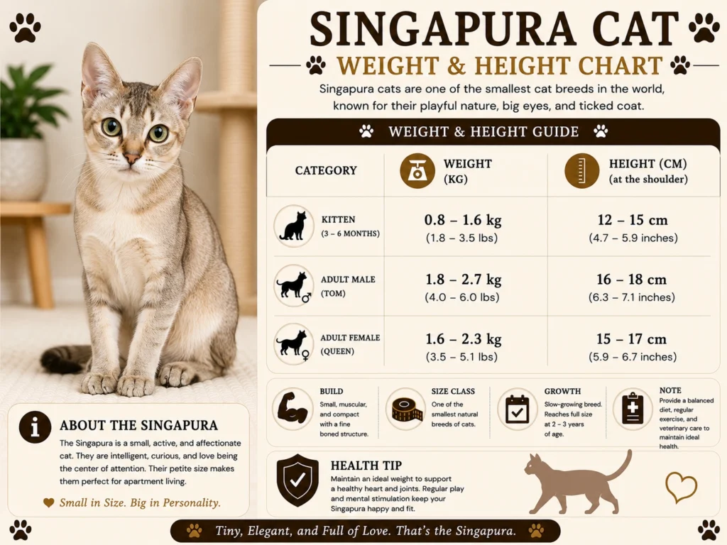 Singapura Cat Size and Weight